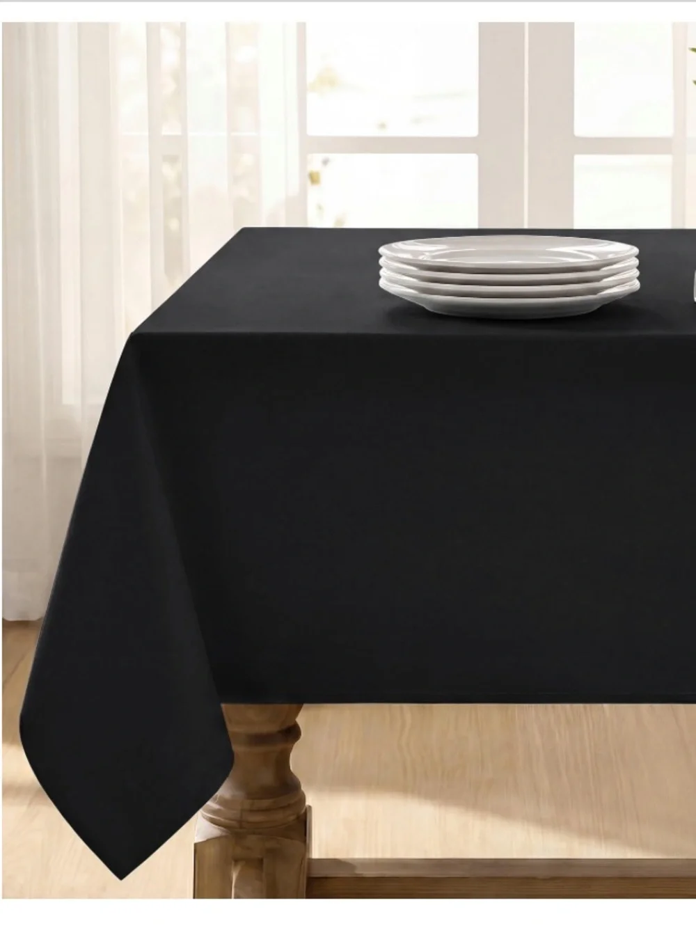 WATERPROOF Tablecloth 100% Premium Microfiber RECTANGULAR 60x120” BLACK